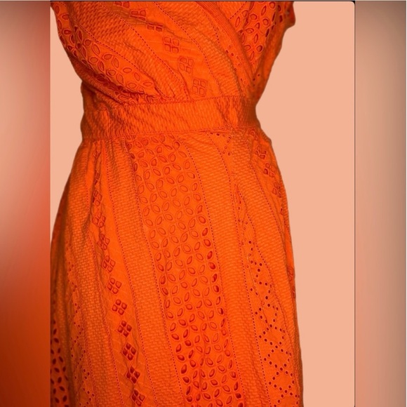 J. Crew All Over Eyelet Wrap Midi Dress - Picture 6 of 9